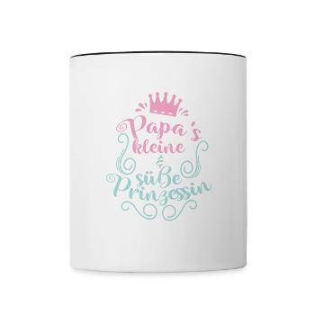 Papa's kleine und süße Prinzessin - Tasse zweifarbig - Weiß/Schwarz - Vorne