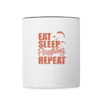 Eat Sleep Paragliding Repeat Extreme Sport - Contrasting Mug - white/black - Front