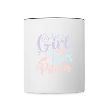 Just a Girl who Loves Pilates Powerhouse - Contrasting Mug - white/black - Front