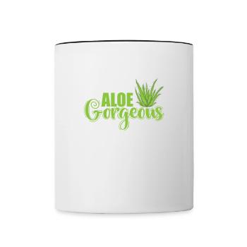 Aloe Gorgeous Aloe Vera Cream Cosmetics - Contrasting Mug - white/black - Front