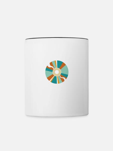 CD-Rom Retrospeichermodul Datenträger - Tasse zweifarbig - Weiß/Schwarz