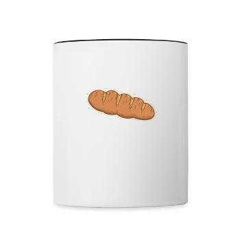 Brot ist leckere Backware - Tasse zweifarbig - Weiß/Schwarz - Vorne