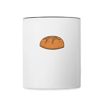 Brot Genießer Bäcker Backware - Tasse zweifarbig - Weiß/Schwarz - Vorne