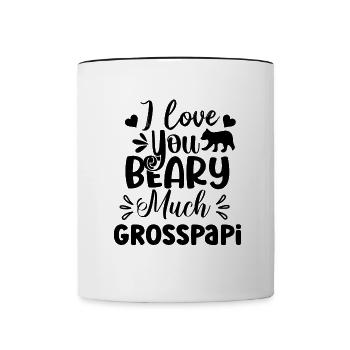 Ich liebe dich Grosspapi Schweiz Opa - Tasse zweifarbig - Weiß/Schwarz - Vorne
