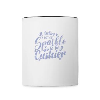 It takes a lot of Sparkle to be a Cashier - Contrasting Mug - white/black - Front