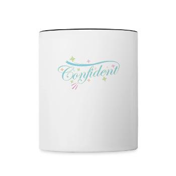 Confident "Confident" - Contrasting Mug - white/black - Front