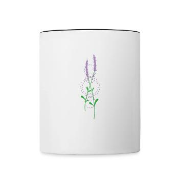 Lavendel Pflanze Garten Duft Aroma - Tasse zweifarbig - Weiß/Schwarz - Vorne