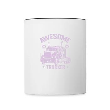 Awesome Trucker Profession Livraison - Mug contrasté - blanc/noir - Devant