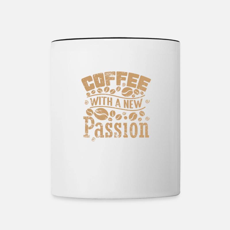 Coffee with new Passion Caffeine - Contrasting Mug - white/black