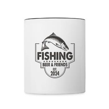 Fishing Beer & Friends Fishing Fishing Saying - Contrasting Mug - white/black - Front