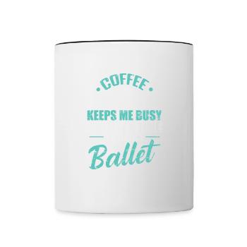 Le café m’occupe Time to Dance Ballet - Mug contrasté - blanc/noir - Devant