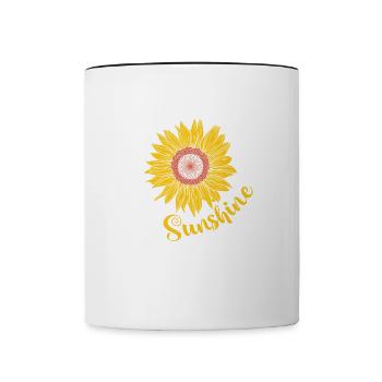 Sunshine Garden Plant Sunflower in Summer - Contrasting Mug - white/black - Front