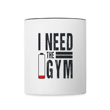 J’ai besoin du Gym Fitness Studio Sport Spruch - Mug contrasté - blanc/noir - Devant