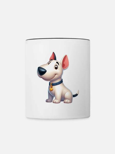Bullterrier - Tasse zweifarbig - Weiß/Schwarz