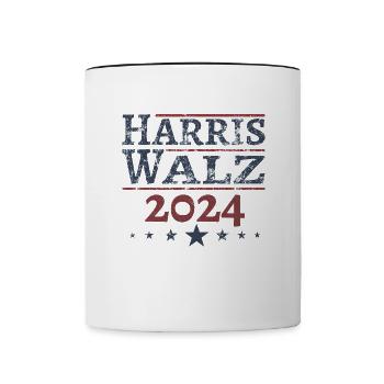 Harris Walz 2024 - Tasse zweifarbig - Weiß/Schwarz - Vorne