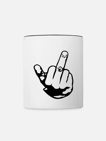Finger - Tasse zweifarbig - Weiß/Schwarz