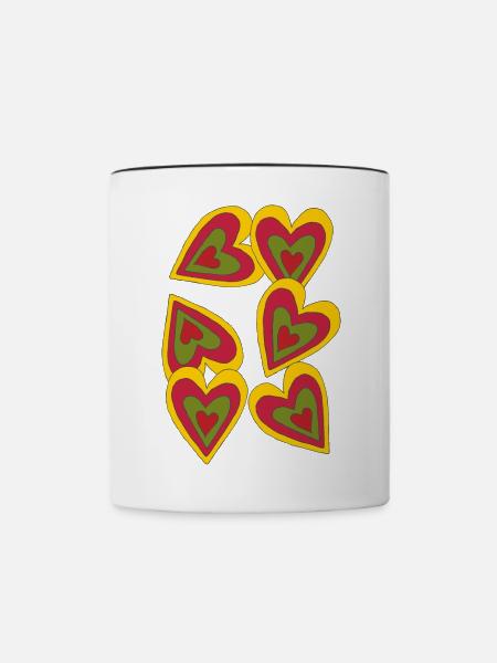herzen on fire - Tasse zweifarbig - Weiß/Schwarz