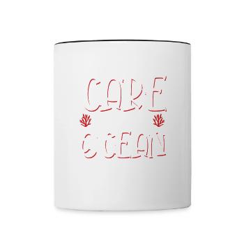 Save the Ocean Saying - Contrasting Mug - white/black - Front