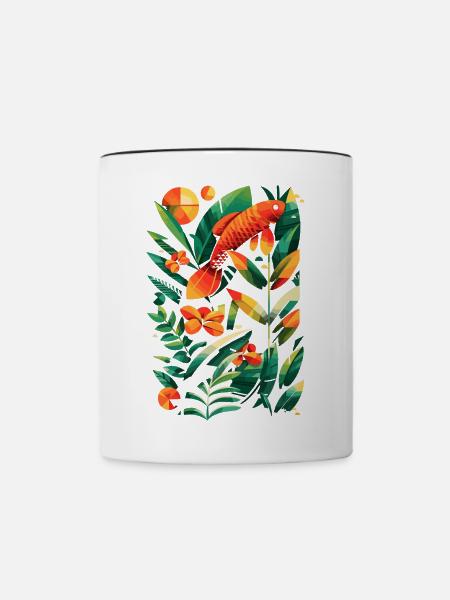 Fischerei Grafik - Tasse zweifarbig - Weiß/Schwarz