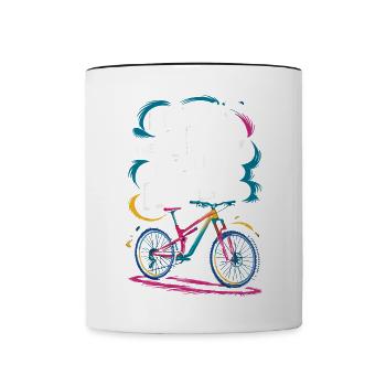 Inspirierendes Motivationsdesign für das Radfahren - Tasse zweifarbig - Weiß/Schwarz - Vorne