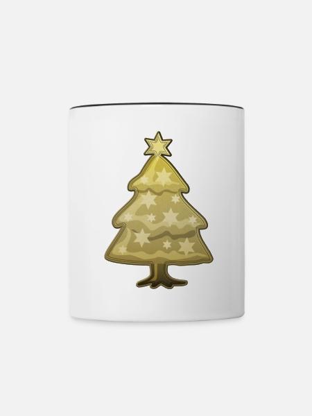 Tannenbaum mit Stern - Tasse zweifarbig - Weiß/Schwarz