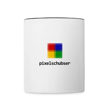 Pixel Pusher Nerd IT Artiste graphique Cadeau Emploi Fun - Mug contrasté - blanc/noir - Devant