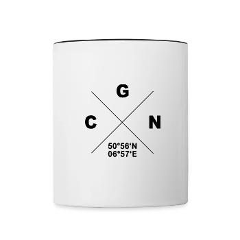 CGN ville natale coordonne cadeau Cologne Kölle - Mug contrasté - blanc/noir - Devant