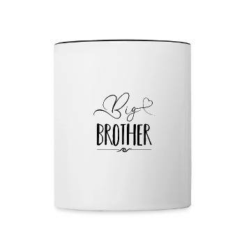 Großer Bruder Geschenk - Tasse zweifarbig - Weiß/Schwarz - Vorne