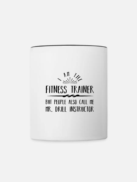 Fitnesstrainer Mr Drill Instructor - Tasse zweifarbig - Weiß/Schwarz