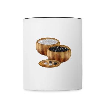 Brettspiel Go Steine - Tasse zweifarbig - Weiß/Schwarz - Vorne
