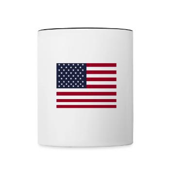 USA Flagge Amerika - Tasse zweifarbig - Weiß/Schwarz - Vorne