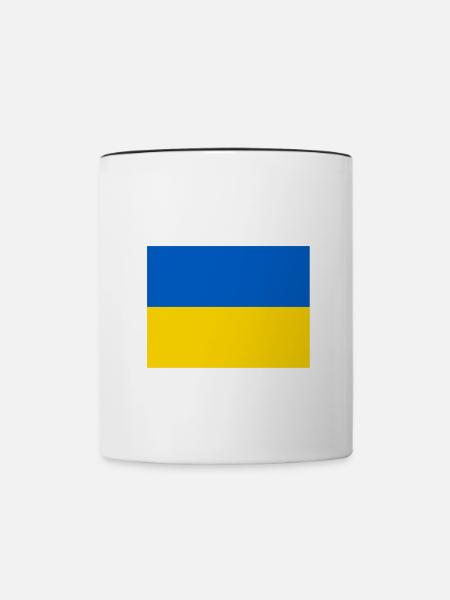 Ukraine Flagge - Tasse zweifarbig - Weiß/Schwarz