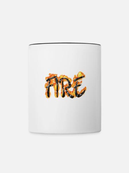Feuer-Design - Tasse zweifarbig - Weiß/Schwarz