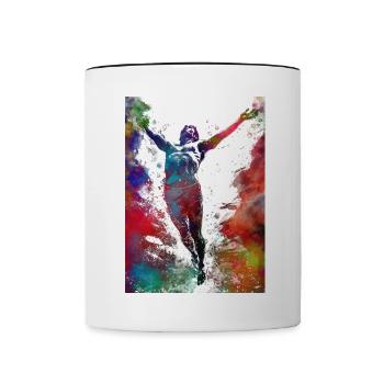 Towards the water surface #sport - Contrasting Mug - white/black - Front