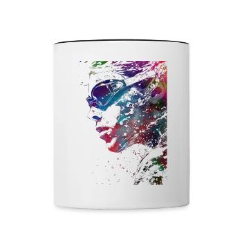 Sport de natation #swimmer #sport - Mug contrasté - blanc/noir - Devant