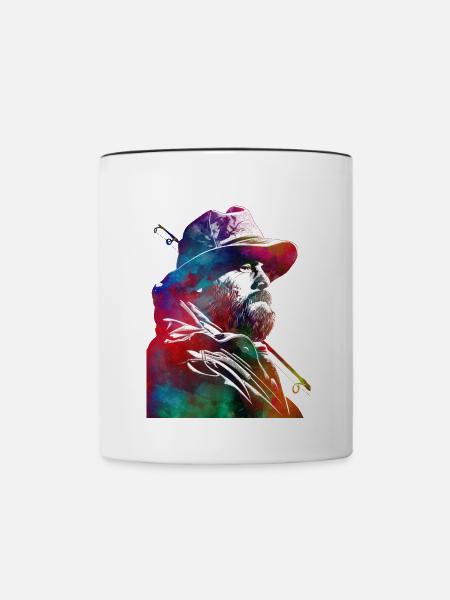Angelsport Kunst #fishing - Tasse zweifarbig - Weiß/Schwarz