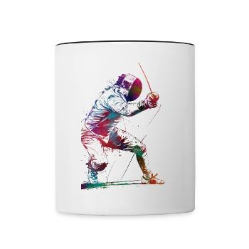 Fechten Sport Kunst #fencing #sport - Tasse zweifarbig - Weiß/Schwarz - Vorne