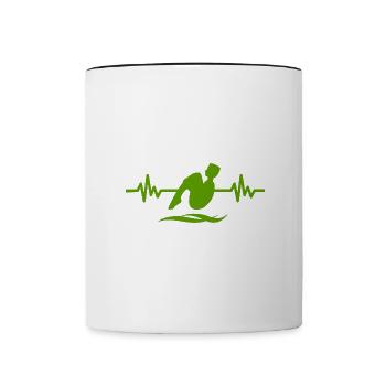 Heartbeat diver - athlète de sports nautiques - Mug contrasté - blanc/noir - Devant