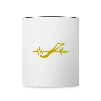 Heartbeat Swimmer - Diver Water Sports Athlete - Contrasting Mug - white/black - Front