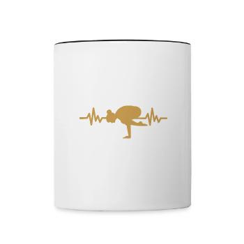 Heartbeat Gymnastics - Meditation Gymnastics Yoga - Contrasting Mug - white/black - Front