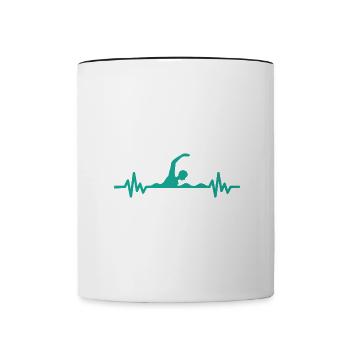 Heartbeat Swimmer - Diver Water Sports Athlete - Contrasting Mug - white/black - Front