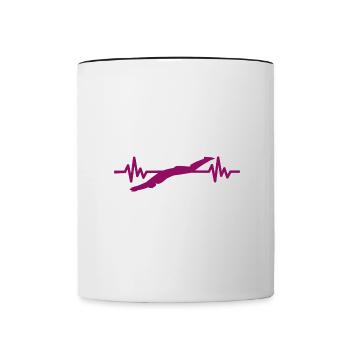 Heartbeat Swimmer - Diver Water Sports Athlete - Contrasting Mug - white/black - Front