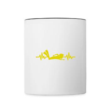 Heartbeat Swimmer - Diver Water Sports Athlete - Contrasting Mug - white/black - Front