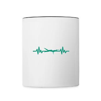 Heartbeat Swimmer - Diver Water Sports Athlete - Contrasting Mug - white/black - Front