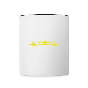 Heartbeat Swimmer - Diver Water Sports Athlete - Contrasting Mug - white/black - Front