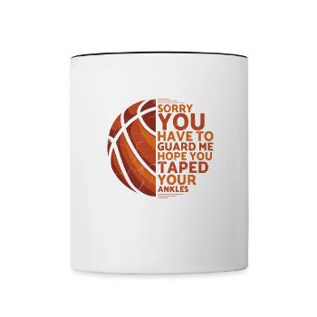 Guard Me Taped Ankles Basketball Hoops Ball Dunk - Contrasting Mug - white/black - Front