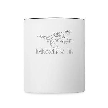 Digging It. Volleyball Dig Block Serve Team Sports - Contrasting Mug - white/black - Front
