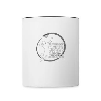 Want A Soft Serve Get Ice Cream Volleyball Player - Contrasting Mug - white/black - Front