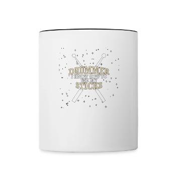 Percussion Drums Drummer Woodwind Snare Music Drum - Mug contrasté - blanc/noir - Devant