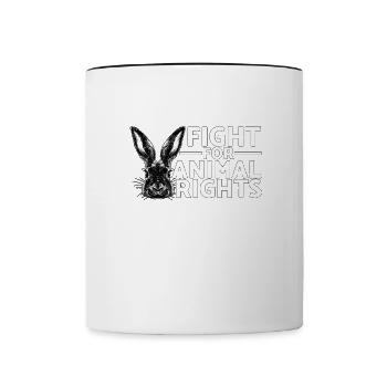Fight For Animal Rights Animal Rescue Adopting - Contrasting Mug - white/black - Front